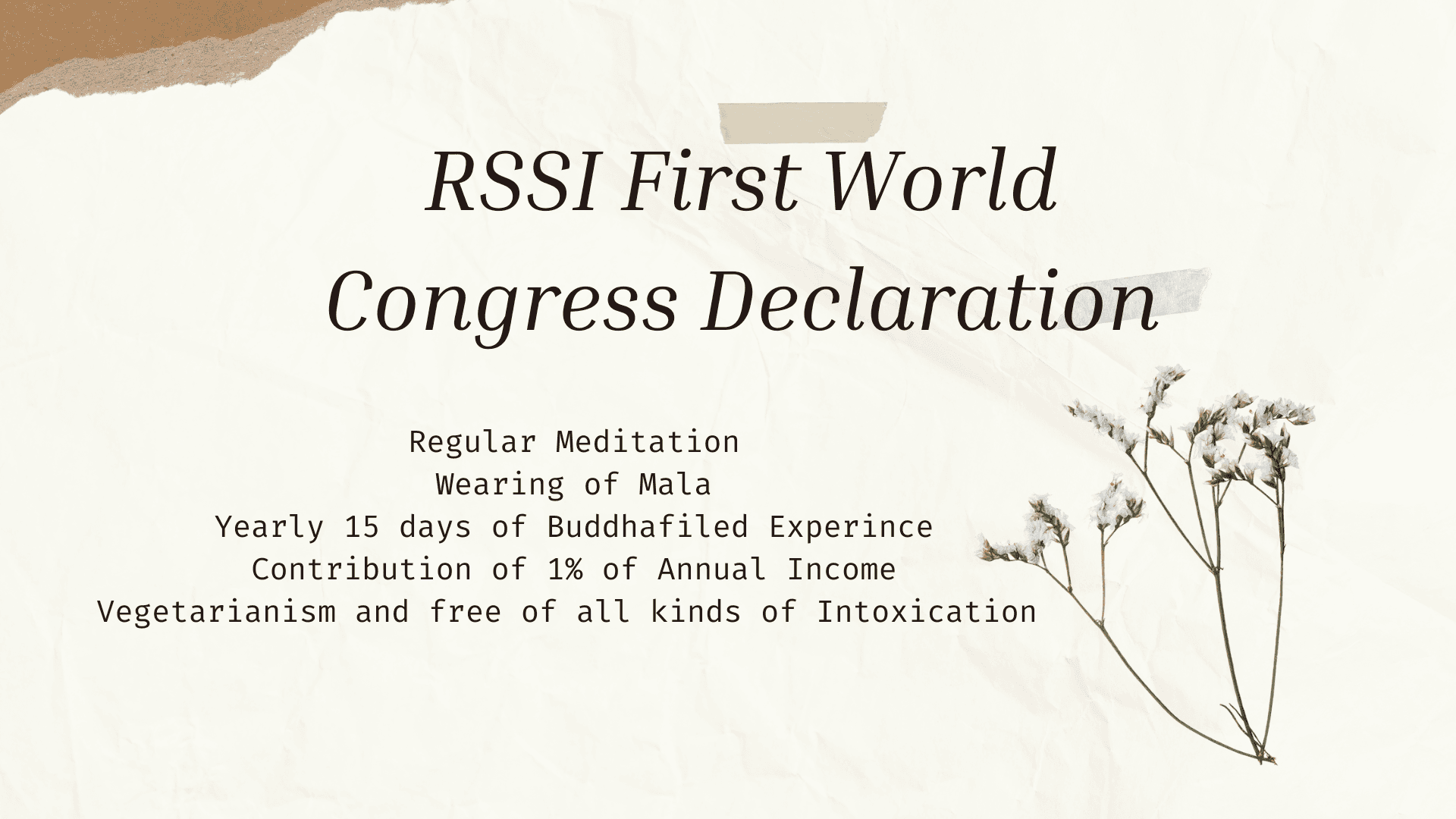 RSSI First World Congress Declaration
